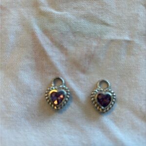 Judith Ripka Sterling Silver/Amethyst Heart Shaped Earring Jackets